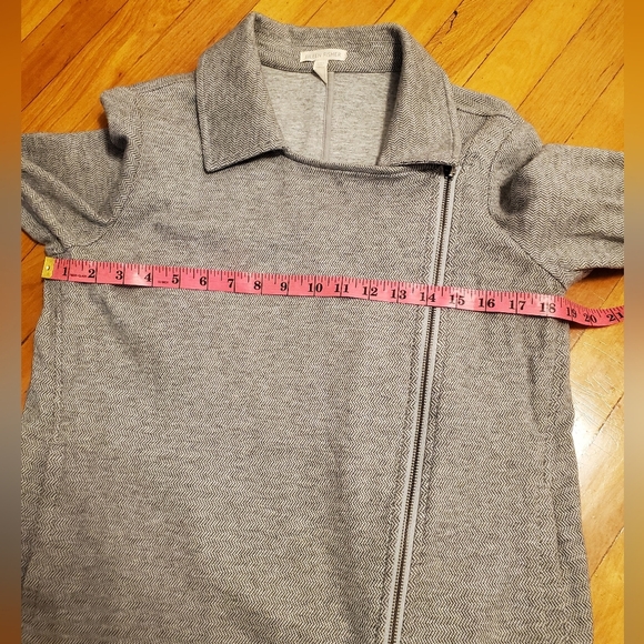 Eileen Fisher grey zipper patterns moto jacket. Long sleeves. Organic cotton. M. - Picture 11 of 13